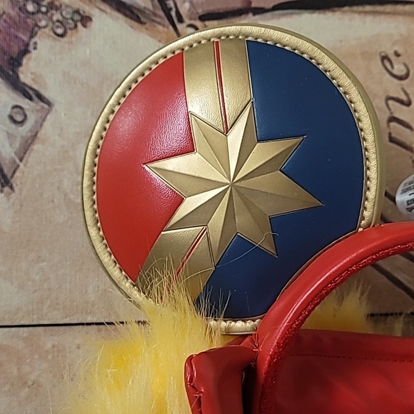 Marvel Captain Marvel Mohawk  Ears Headband - Red, Blue, Gold - Picture 2 of 5